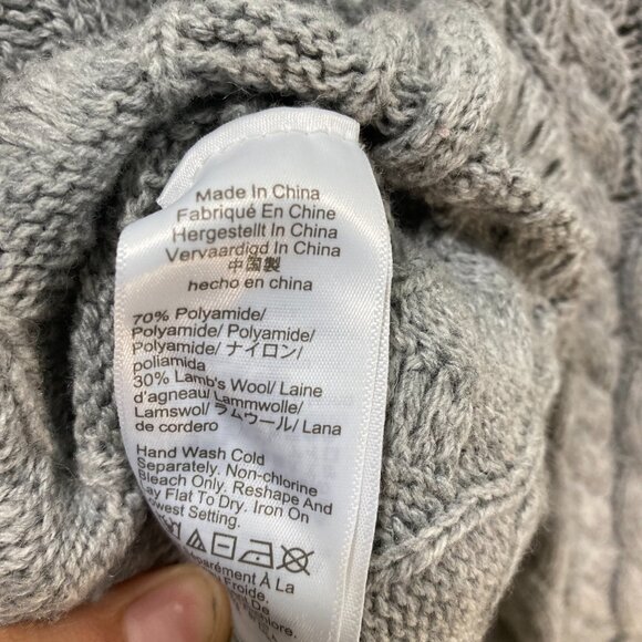 J Crew Wool Blend Chunky Knit Sweater Academia S Gray Back Tie Preppy Holiday - Picture 7 of 7